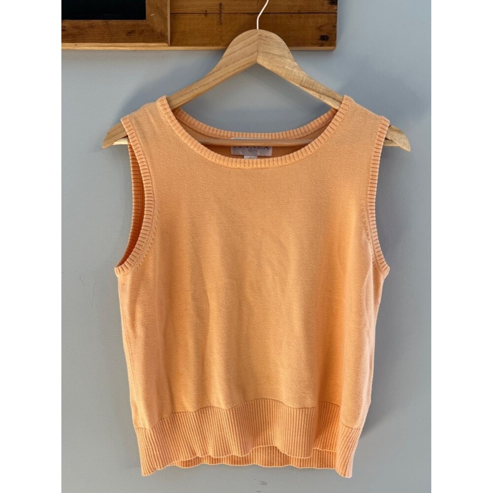 Knit Sweater Vest Tank Top Petite Large Minimalist Sleeveless Top